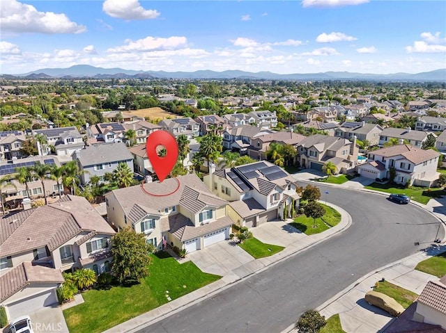 bird's eye view featuring a mountain view