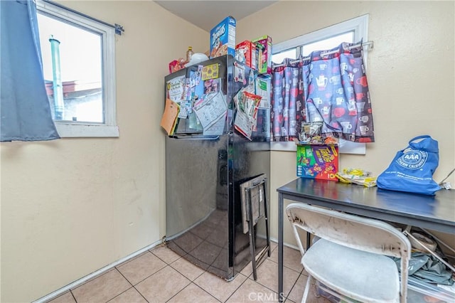 home office featuring light tile patterned floors