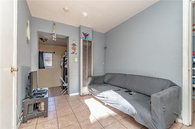 view of tiled living room