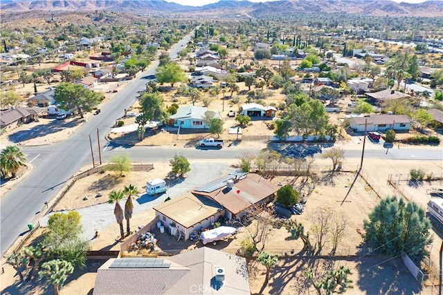 drone / aerial view with a mountain view