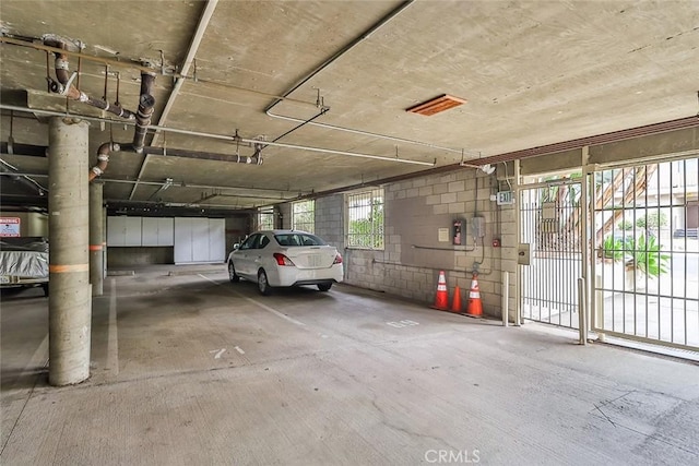 view of garage