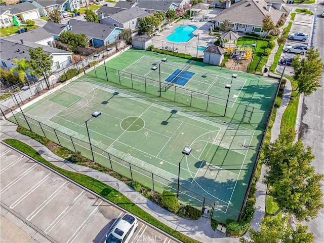 aerial view featuring a residential view