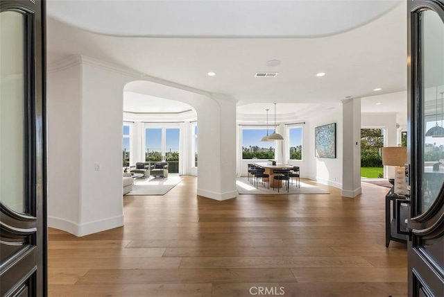 foyer featuring hardwood / wood-style floors