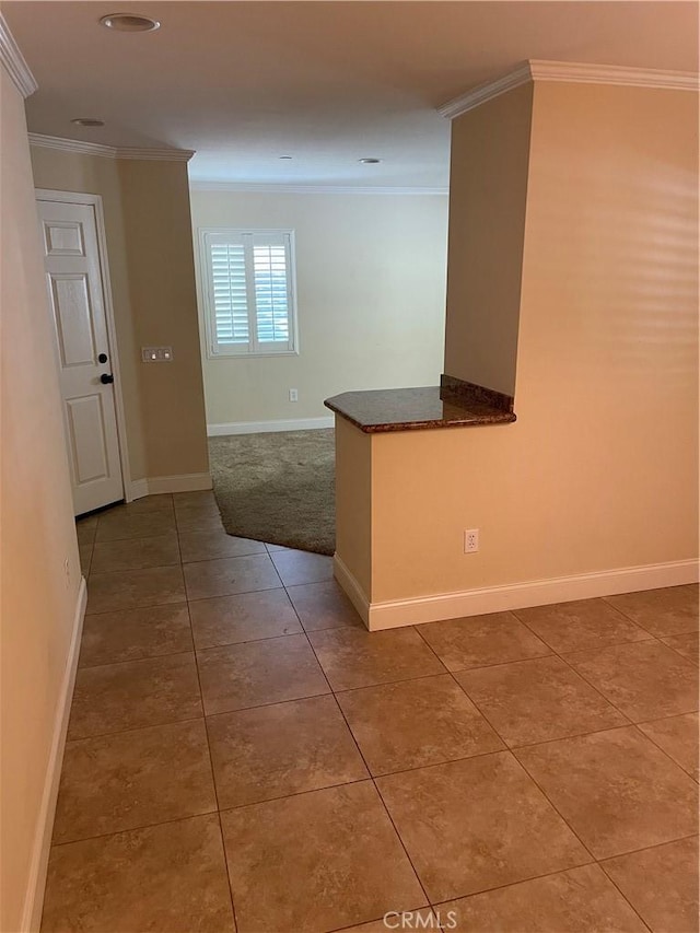 interior space featuring ornamental molding