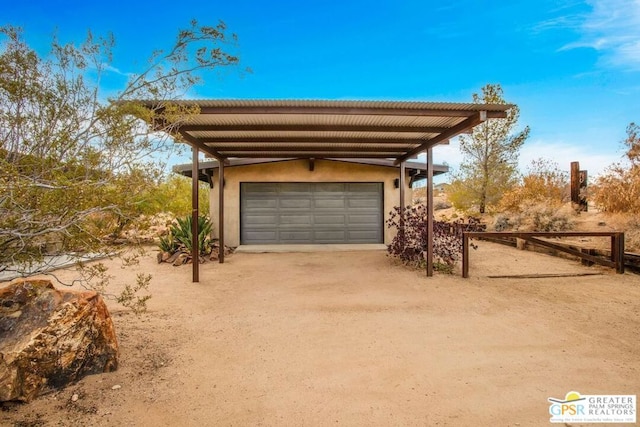 garage with a carport