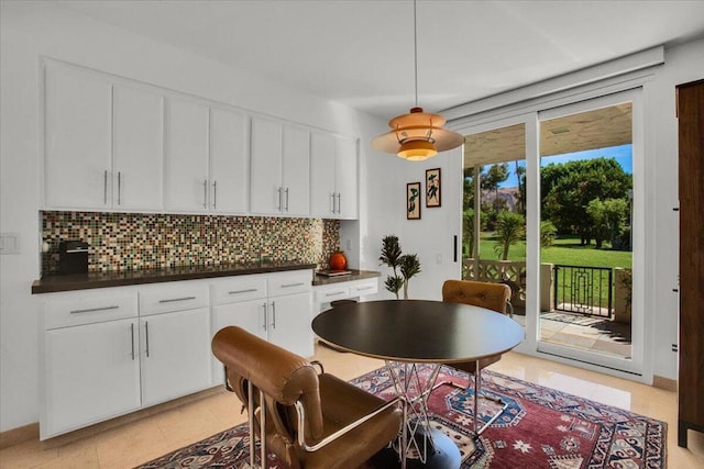 view of tiled dining room