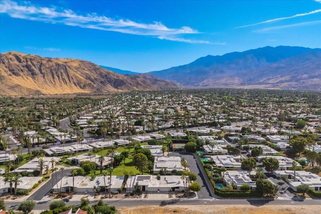 drone / aerial view with a mountain view