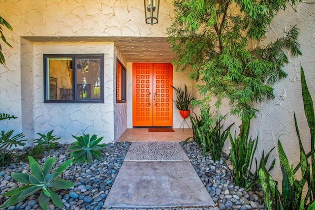 doorway to property with french doors