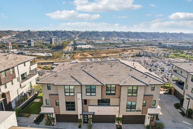 bird's eye view with a mountain view