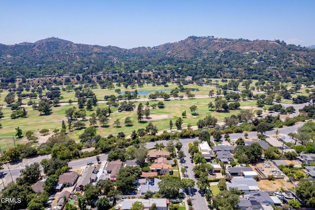 bird's eye view with a mountain view