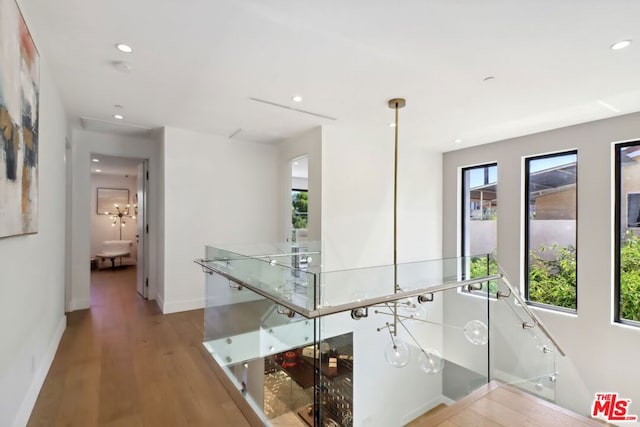 hall featuring light hardwood / wood-style flooring