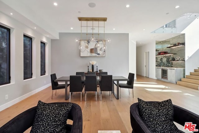 dining area featuring light hardwood / wood-style flooring