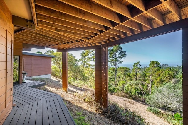 view of wooden deck