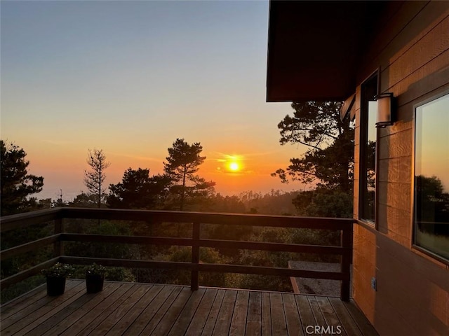 view of deck at dusk