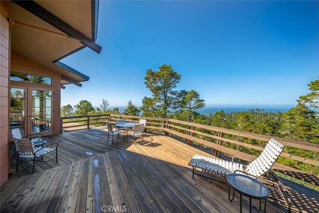 deck featuring french doors