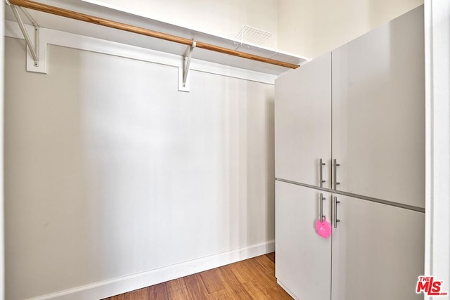 spacious closet featuring hardwood / wood-style flooring