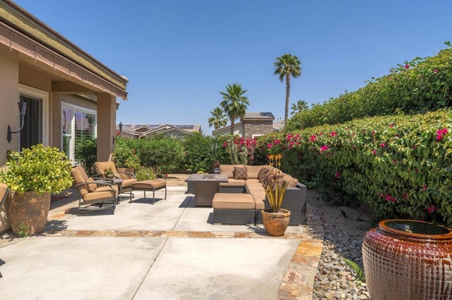 view of patio / terrace with an outdoor living space