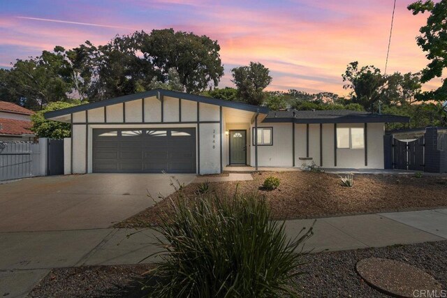 view of front of house featuring a garage