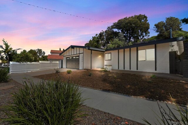 view of front of house with a garage