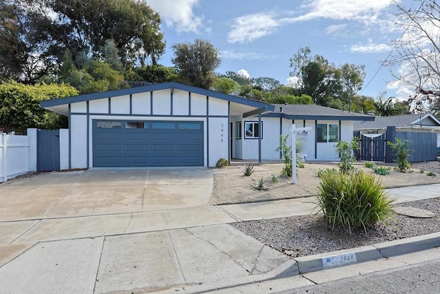 ranch-style home with a garage