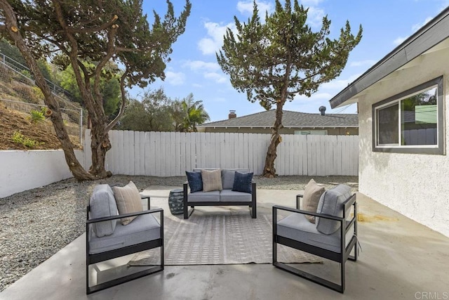 view of patio with an outdoor hangout area