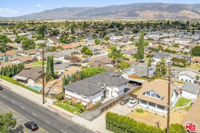 aerial view with a mountain view