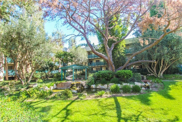 view of yard featuring a gazebo