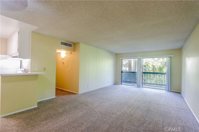 carpeted spare room featuring a textured ceiling