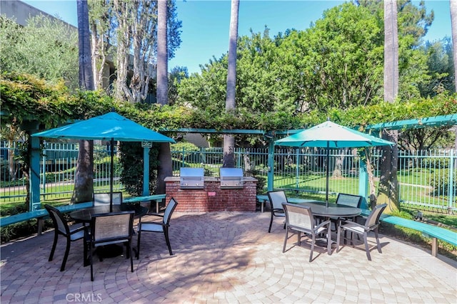 view of patio / terrace featuring area for grilling and an outdoor kitchen