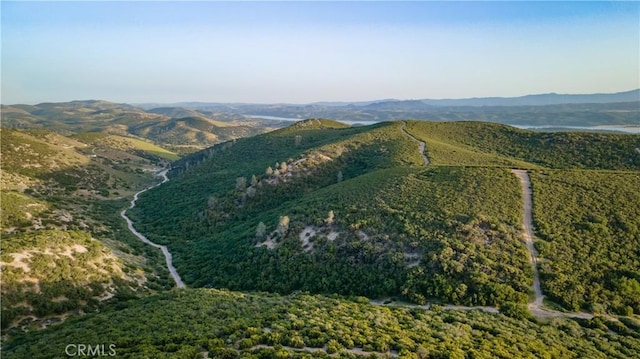 bird's eye view with a mountain view