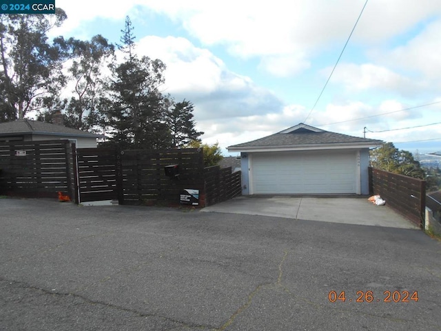 view of garage