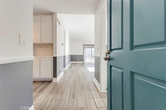 hall featuring light hardwood / wood-style floors