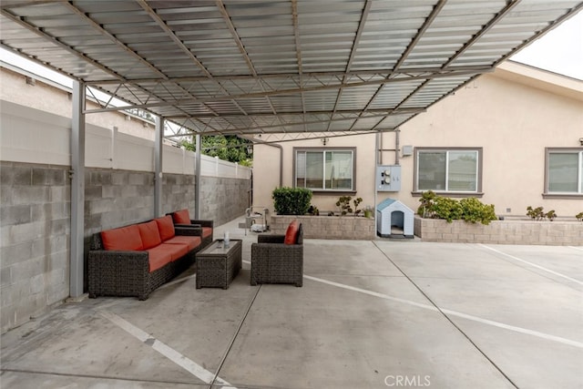 view of patio / terrace featuring an outdoor living space