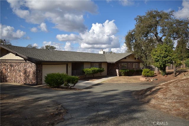 view of front of house with a garage