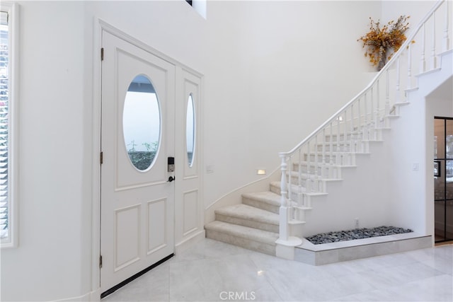 view of tiled foyer