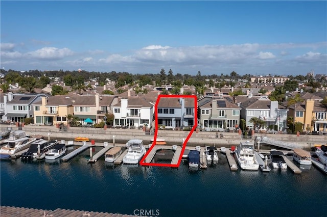 6218 Tobruk Ct, Long Beach, CA 90803 - aerial view of residential area with property boundaries highlighted and a nearby body of water
