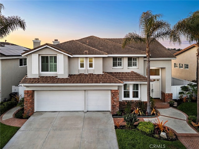 view of front facade with a garage