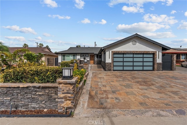 view of front of home featuring a garage