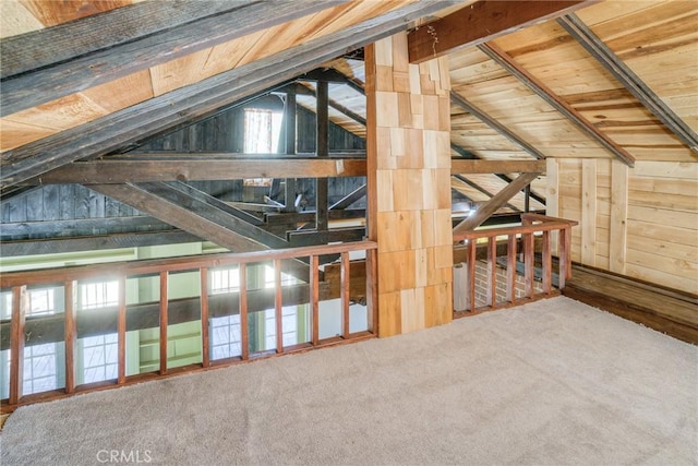 view of unfinished attic