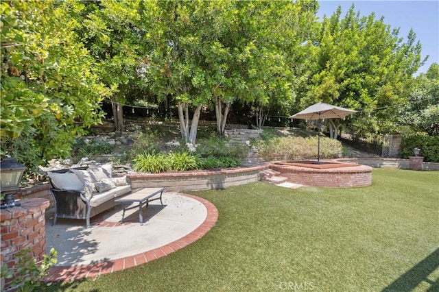 view of yard with a patio area