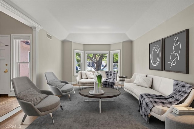 living room featuring hardwood / wood-style flooring