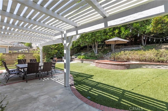 view of patio / terrace featuring a pergola