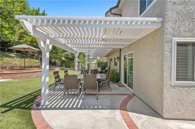 view of patio / terrace with a pergola