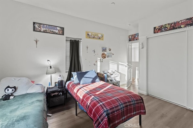 bedroom featuring wood-type flooring