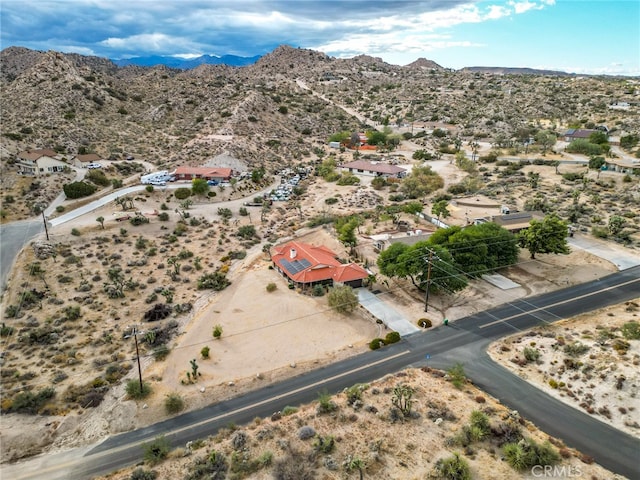 bird's eye view with a mountain view