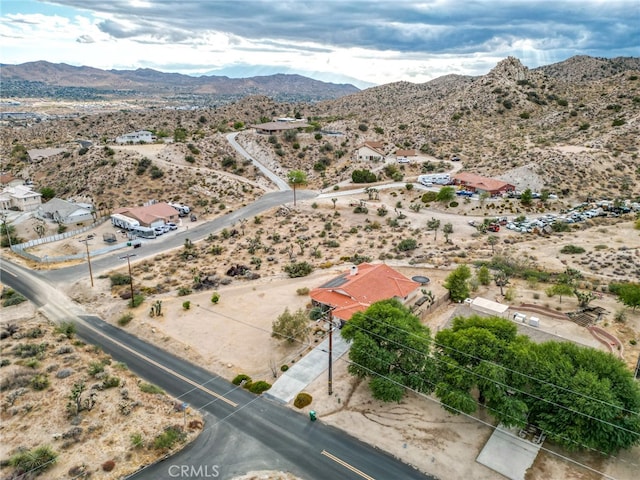 drone / aerial view with a mountain view