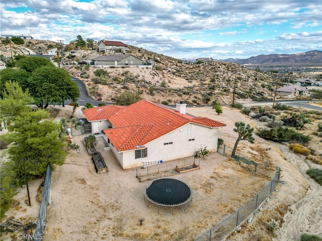 drone / aerial view with a mountain view