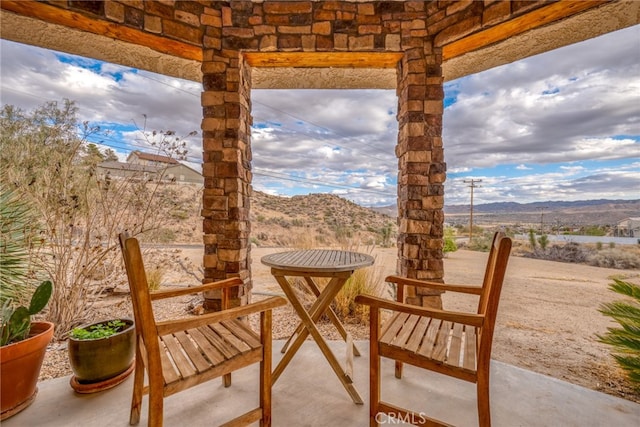 exterior space with a mountain view