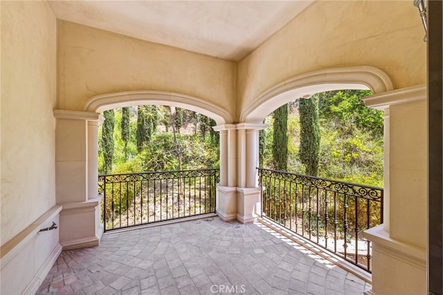 view of patio / terrace with a balcony