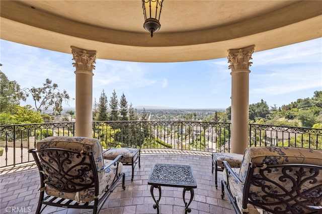 view of patio with a balcony